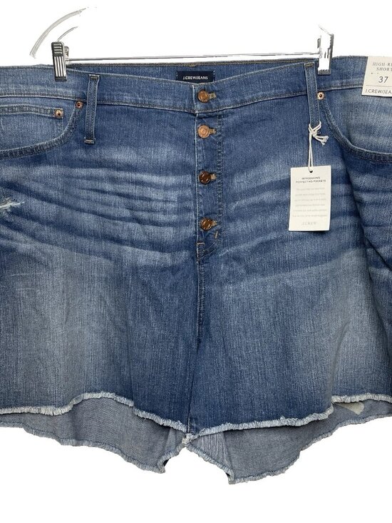 J. Crew Pants - J Crew Button Fly Denim Shorts Plus Size 3X Blue Medium Wash High Rise Cutoffs